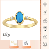 14k Gold | Oval Turquoise Ring