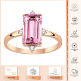 14k Gold | Diamond Emerald Cut Diaspore Ring
