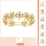 14k Gold | Daisy Natural Stone Ring