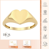 14k Gold | Dome Heart Initial Ring