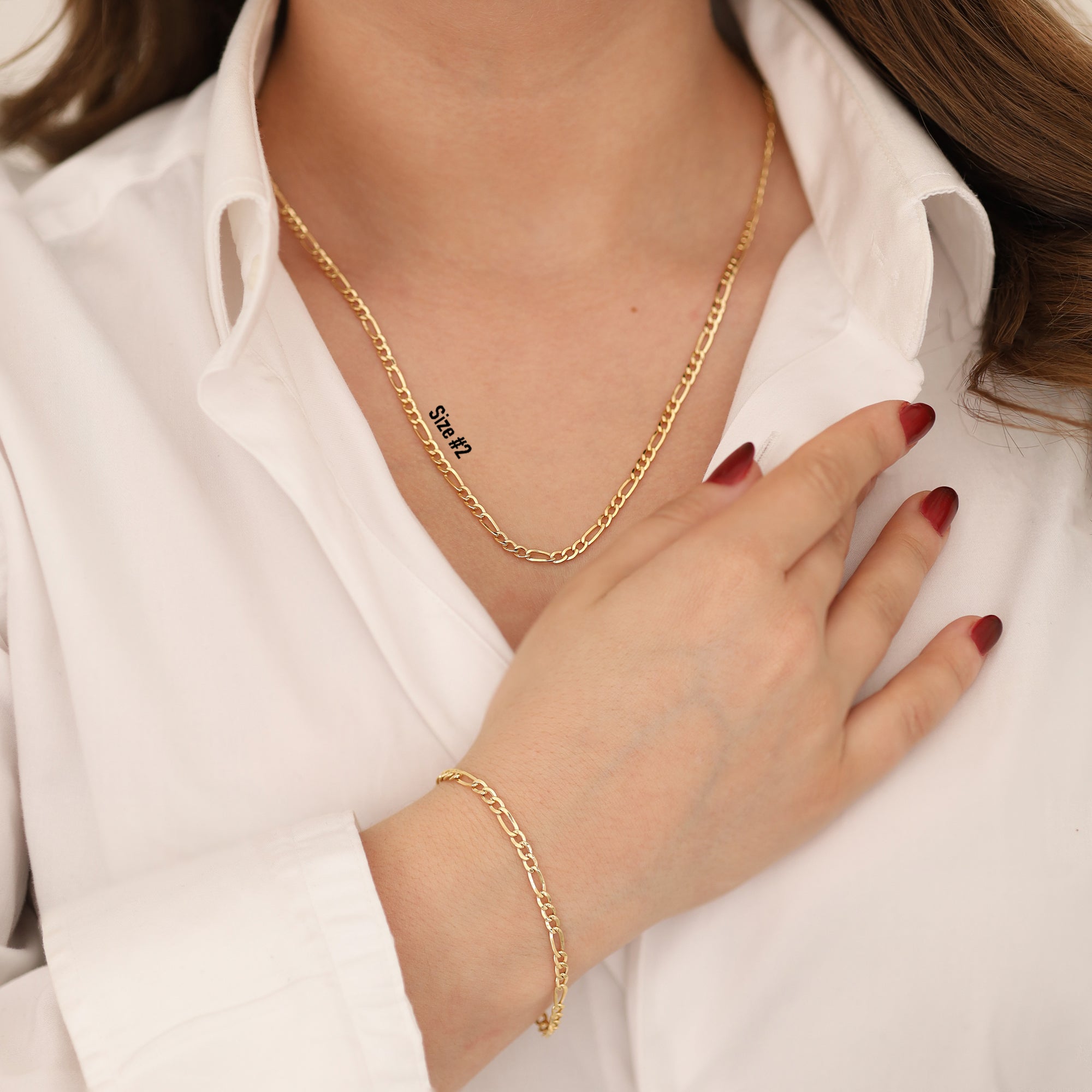 14k Gold | Figaro Chain Layering Necklace