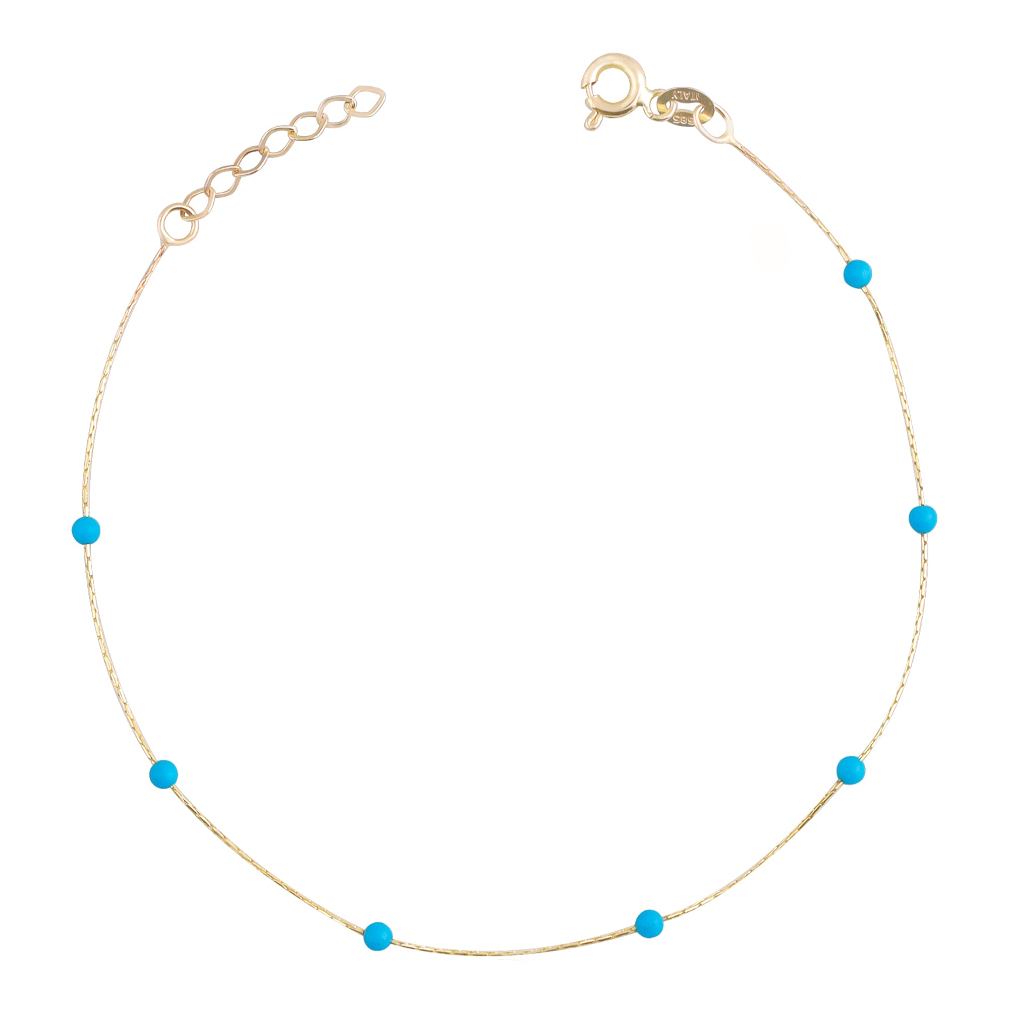 14k Gold | Minimal Red Jade Beaded Bracelet