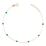 14k Gold | Minimal Green Jade Beaded Bracelet