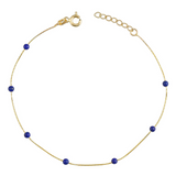 14k Gold | Minimal Lapis Lazuli Beaded Bracelet