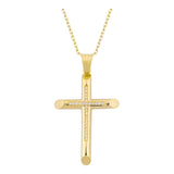 14k Gold | Hollow Cross Pendant Necklace