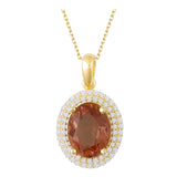 14k Gold | Diaspore Stone Oval Necklace