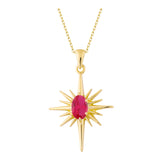 14k Gold | Ruby North Star Necklace