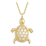 14k Gold | Minimal Tortoise Charm Necklace