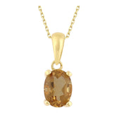 14k Gold | White Opal Oval Necklace