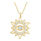 14k Gold | Sun & Evil Eye Necklace
