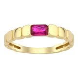 14k Gold | Baguette Cut Zircon Gemstone Ring