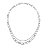 14k Gold | Graduated Oval Link and Curb Chain Layering Necklace