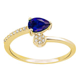 8k - 14k - 18k Gold | 0,58ct Diamond Sapphire Ring
