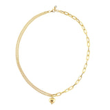 14K Gold | Paperclip & Double Curb Chain Necklace