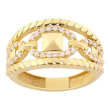 14k Gold | Geometric Shaped Engraved Ring