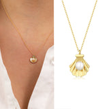 Pearl in Sea Shell Necklace