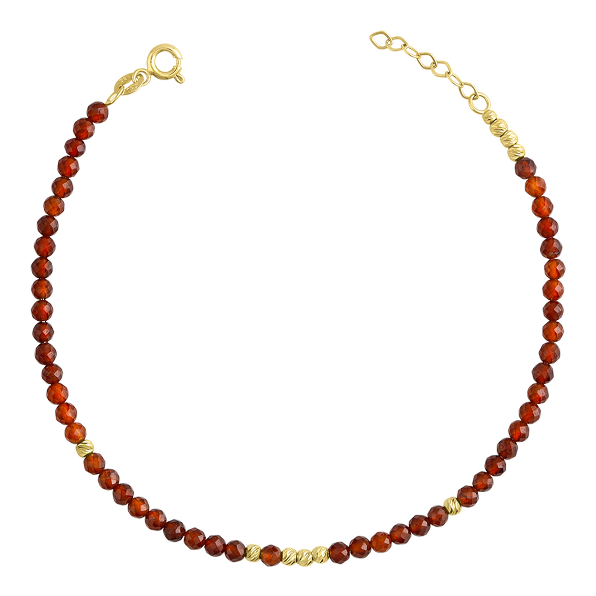 14k Gold | Unakite Eternity Beaded Bracelet
