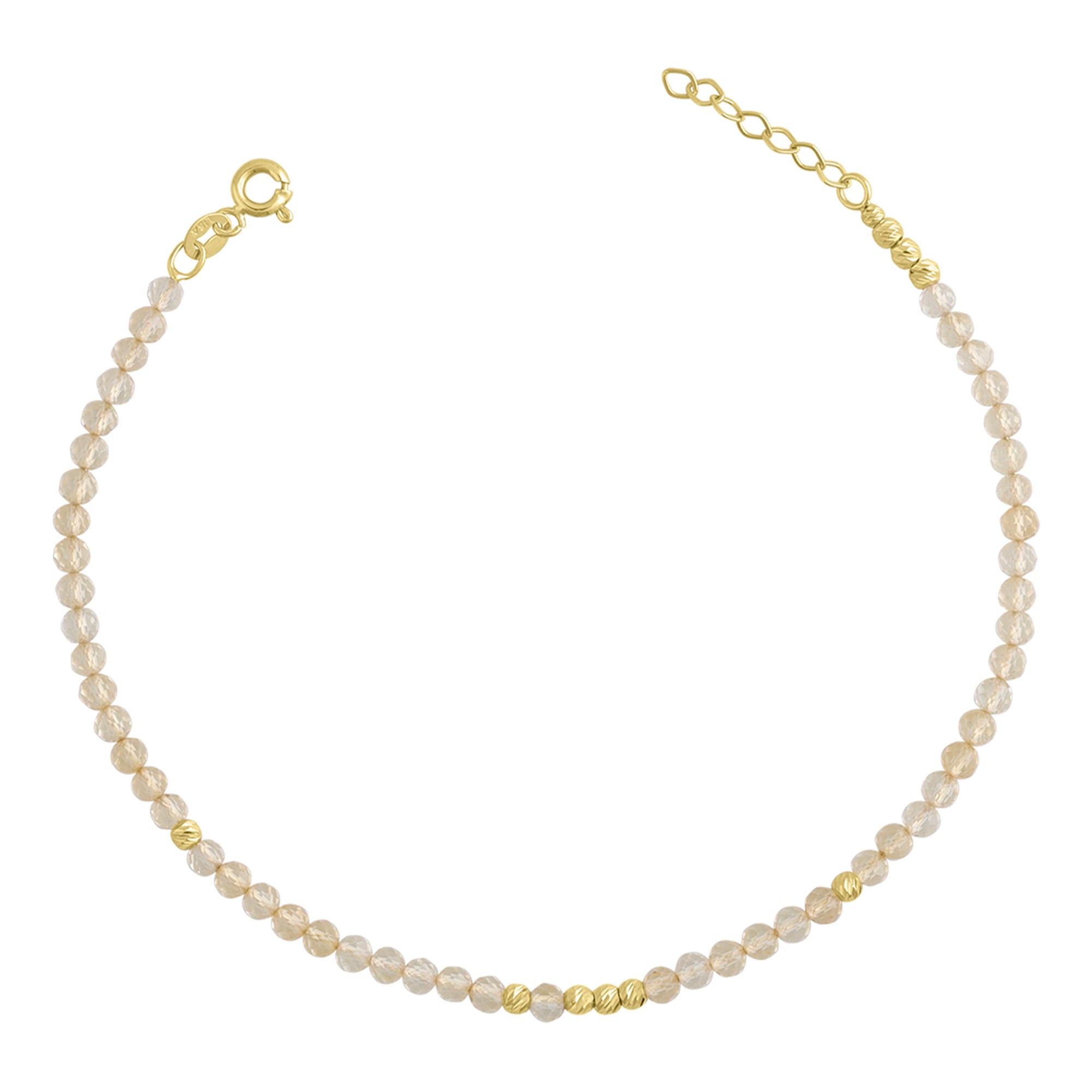 14k Gold | Unakite Eternity Beaded Bracelet