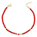 14k Gold | Red Coral Eternity Beaded Bracelet