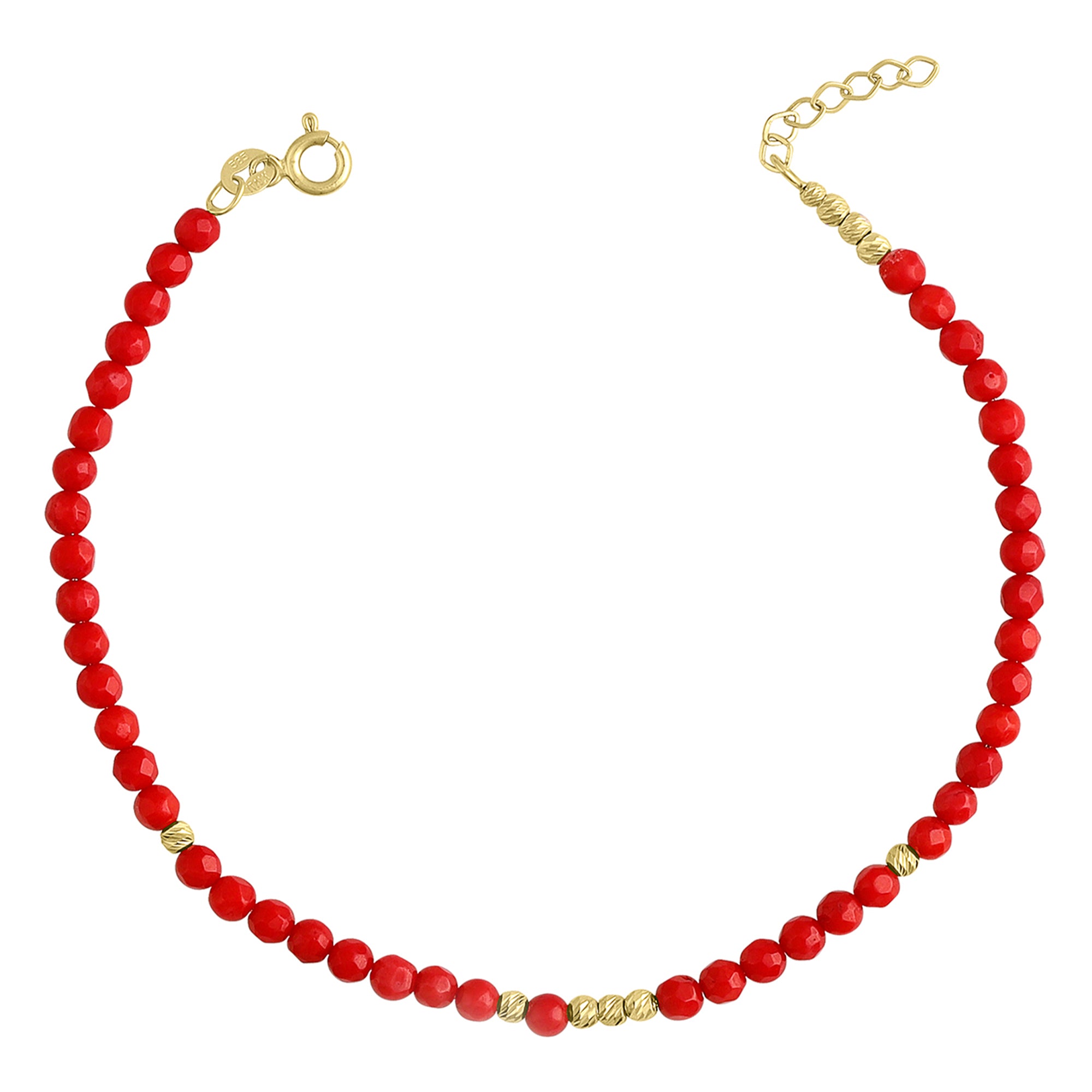 14k Gold | Unakite Eternity Beaded Bracelet