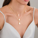 14k Gold | Flat Teardrop Cremation Urn / Ash Holder Necklace