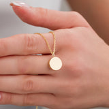 14k Gold | Disc Cremation Urn / Ash Holder Necklace