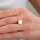 14k Gold | Disc Cremation Urn / Ash Holder Necklace