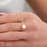 14k Gold | Disc Cremation Urn / Ash Holder Necklace