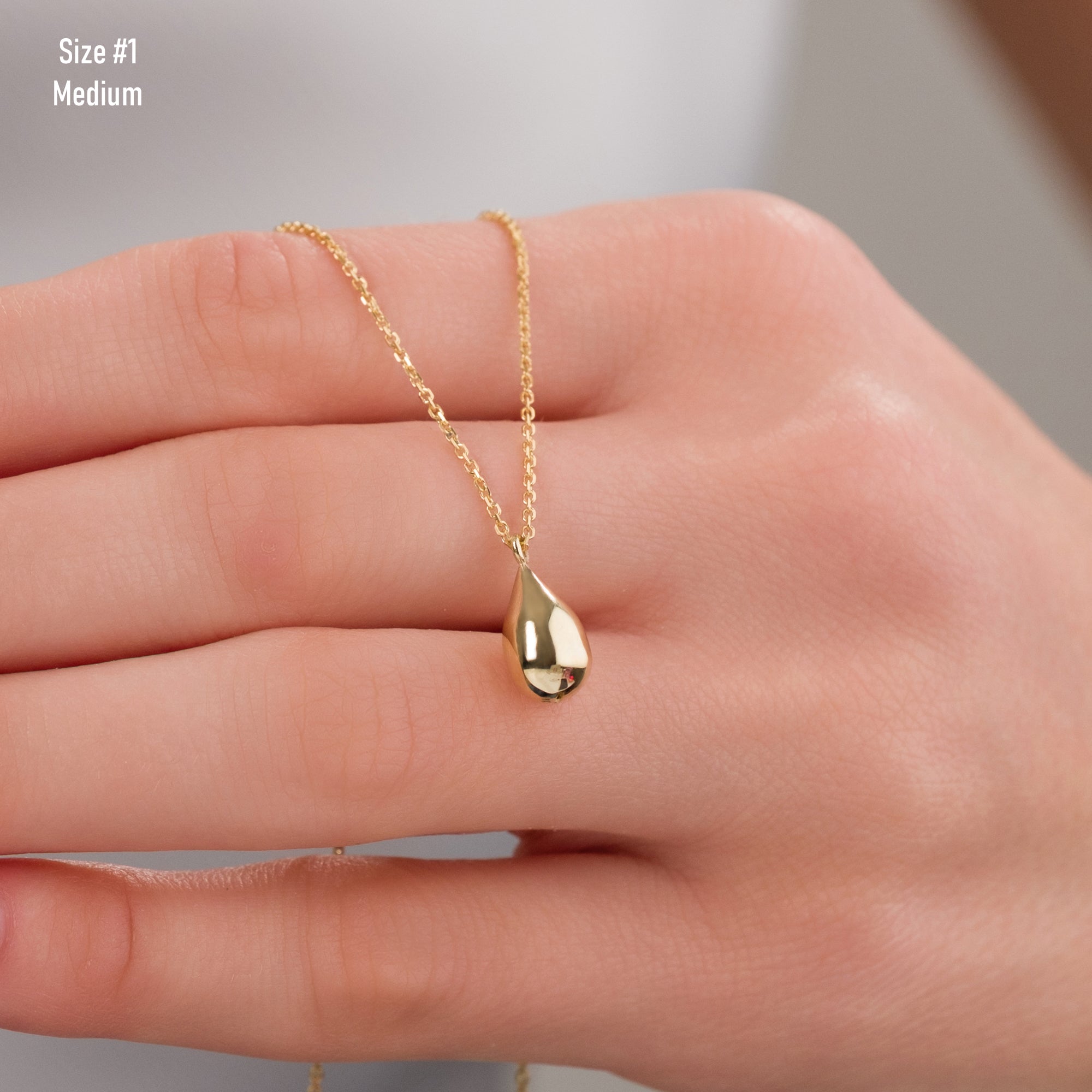 14k Gold | Teardrop Cremation Urn / Ash Holder Necklace