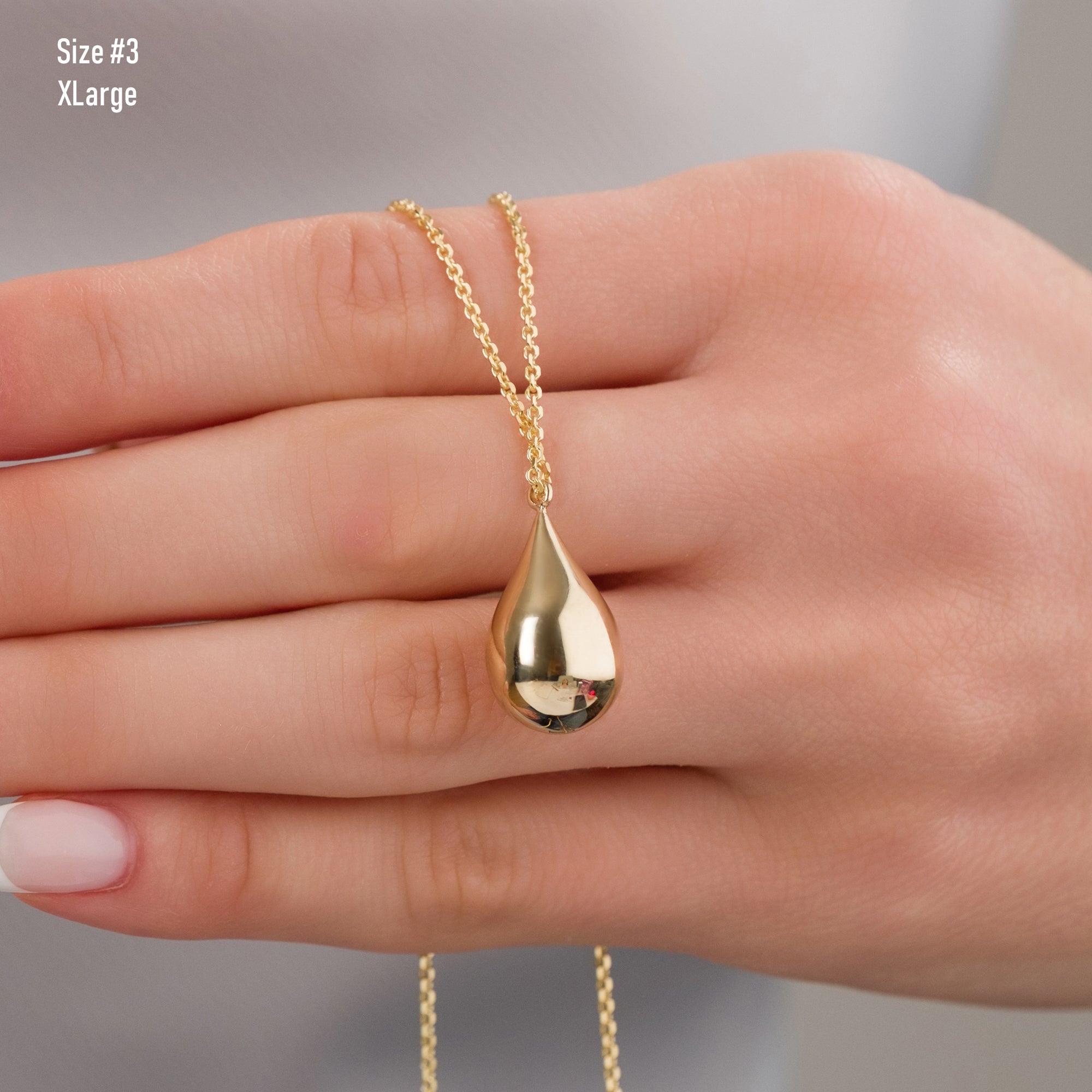 14k Gold | Teardrop Cremation Urn / Ash Holder Necklace