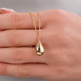 14k Gold | Teardrop Cremation Urn / Ash Holder Necklace