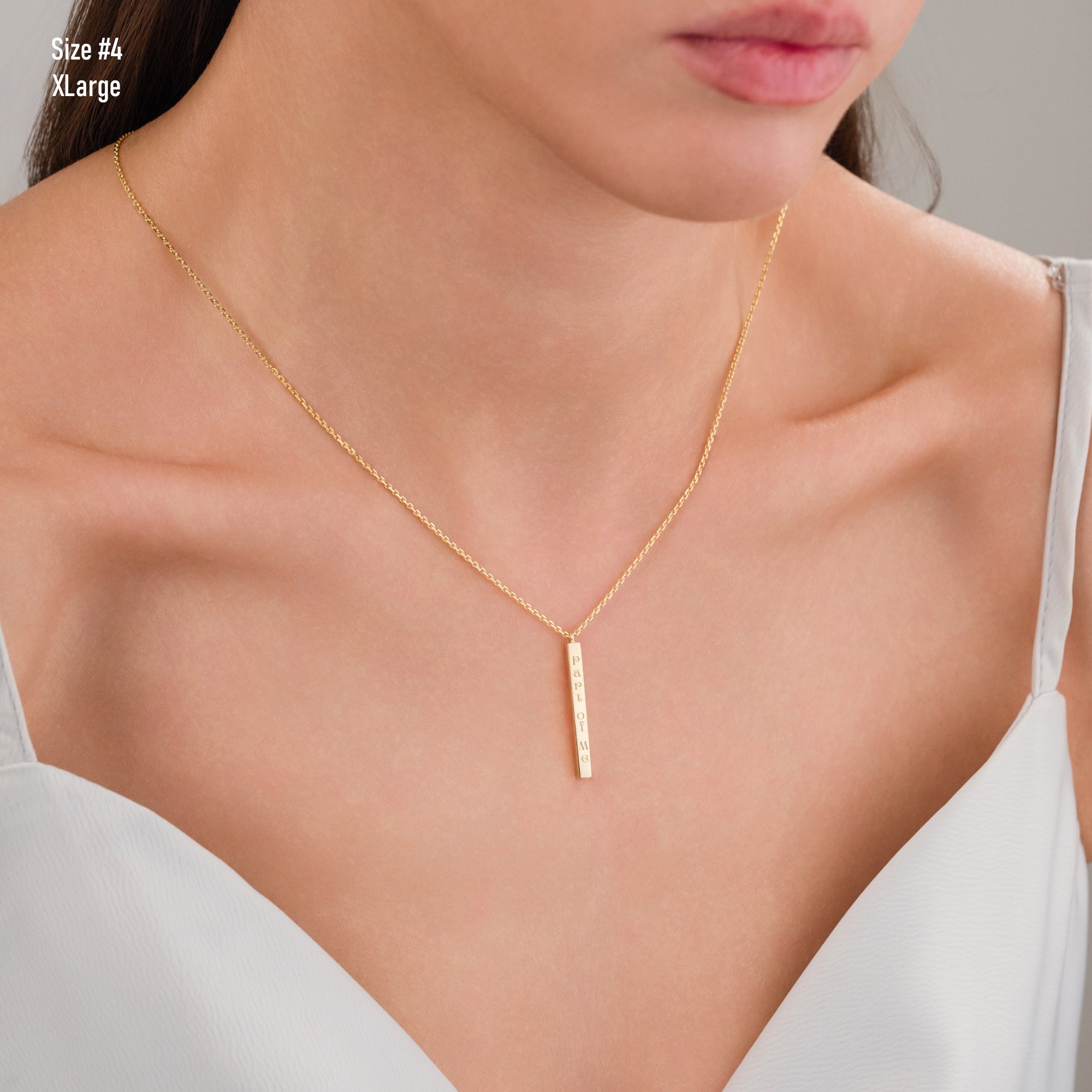 14k Gold | Bar Cremation Urn / Ash Holder Necklace