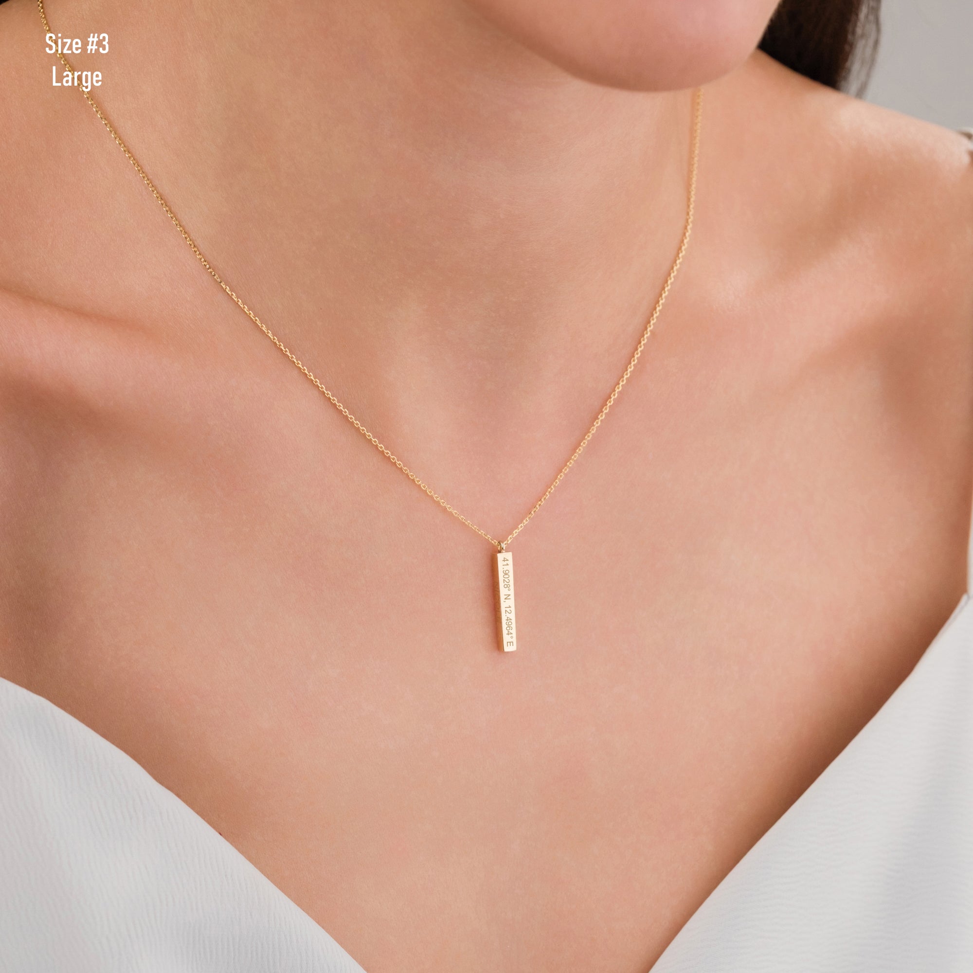 14k Gold | Bar Cremation Urn / Ash Holder Necklace