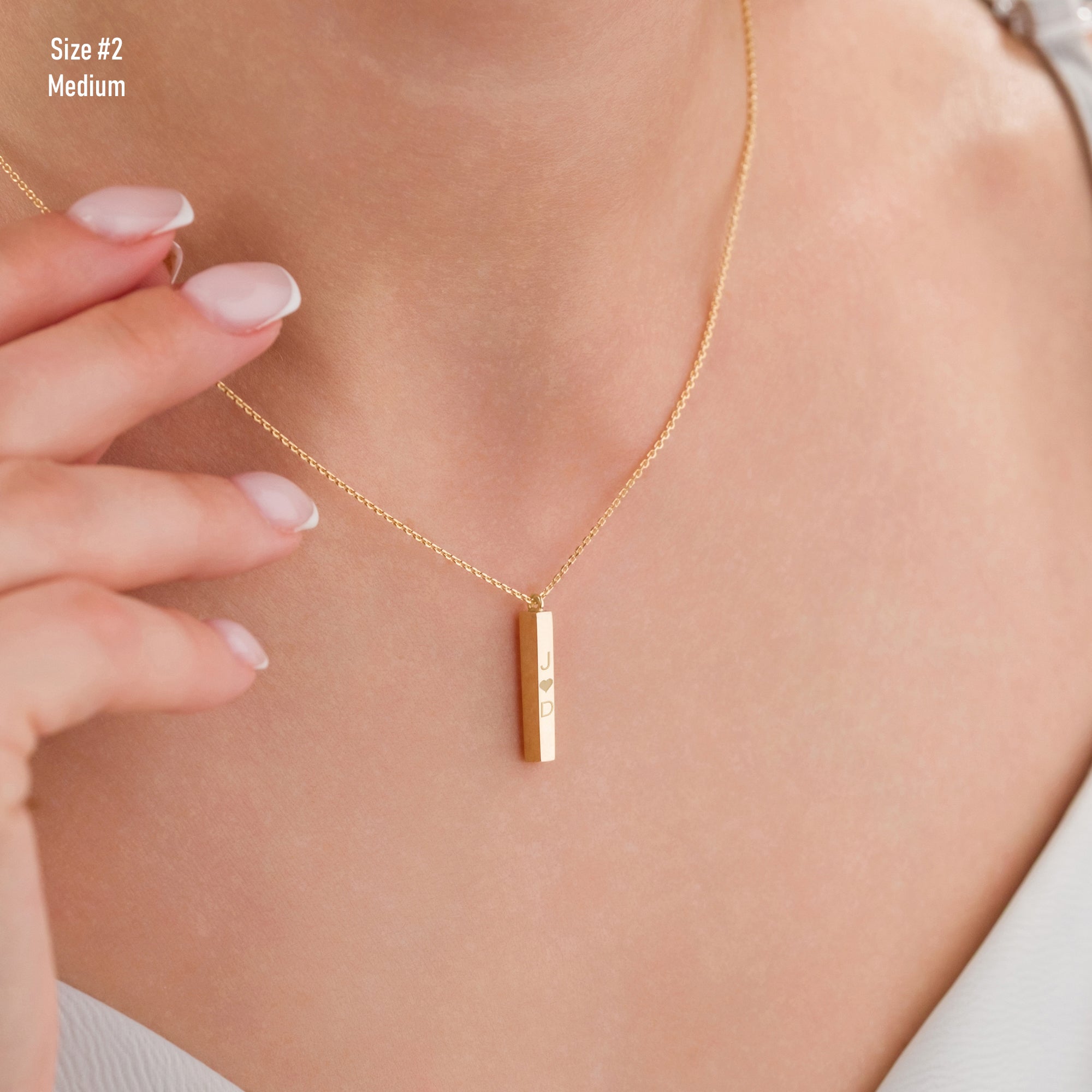 14k Gold | Bar Cremation Urn / Ash Holder Necklace