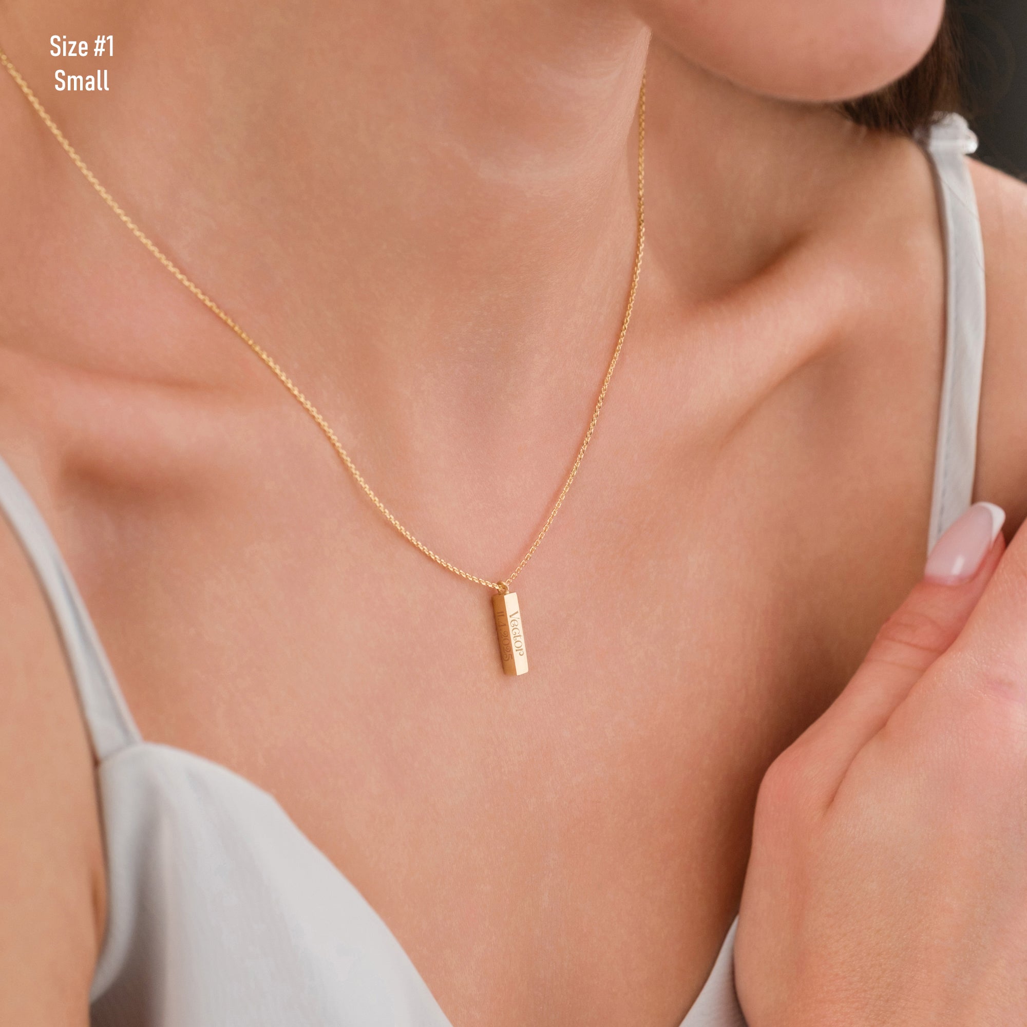 14k Gold | Bar Cremation Urn / Ash Holder Necklace
