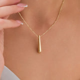 10k Gold | Slim Cone Cremation Urn / Ash Holder Necklace