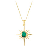 14k Gold | Blue Topaz North Star Necklace
