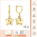 14k Gold | Puffy Star Dangle Earrings