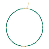 14k Gold | Green Jade Eternity Beaded Necklace