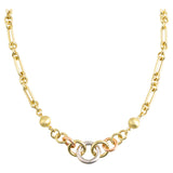 14k Gold | Circle Link Multicolored Chain Necklace