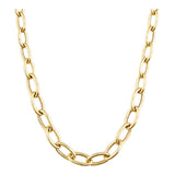 14k Gold | Oval Graduated Paperclip Necklace