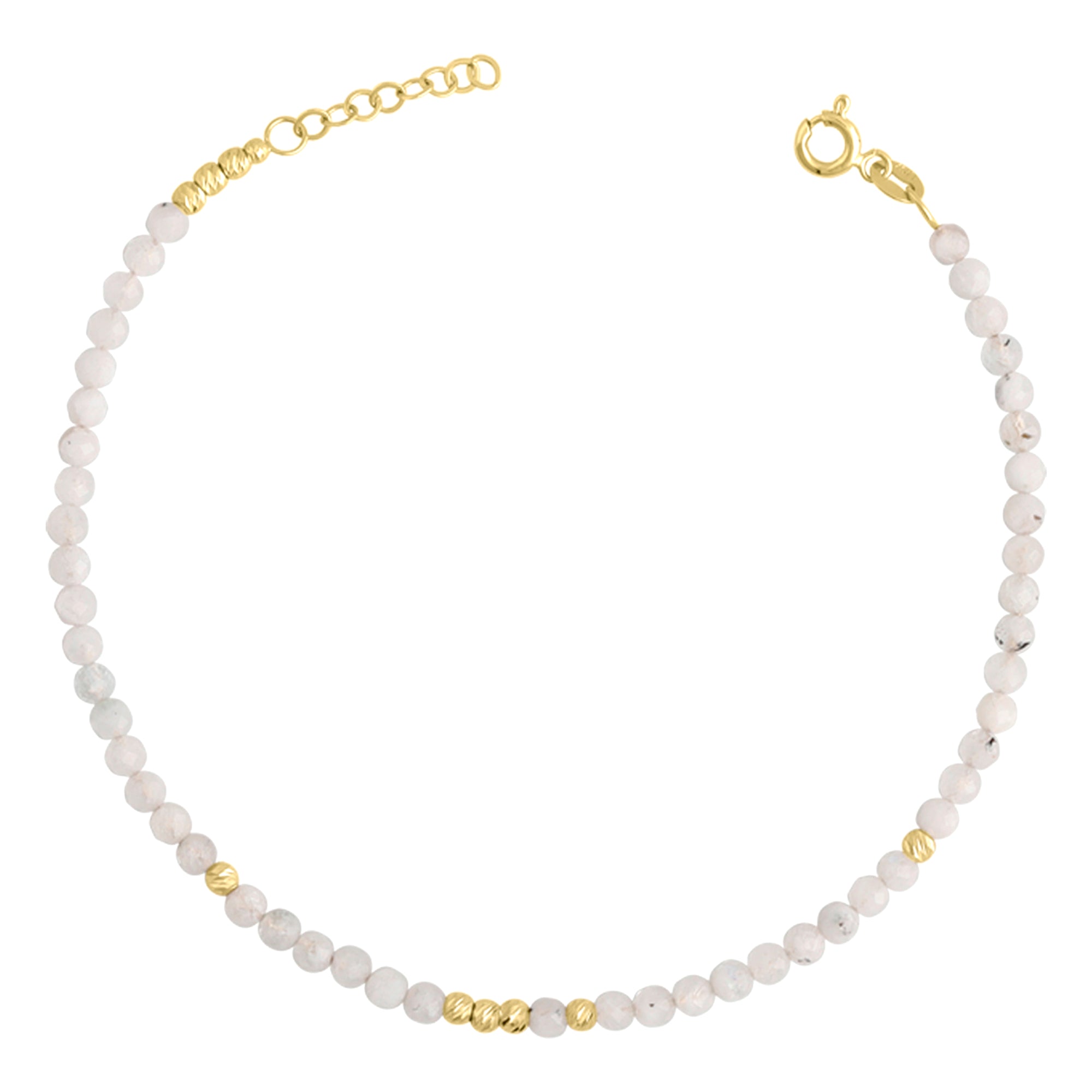 14k Gold | Unakite Eternity Beaded Bracelet