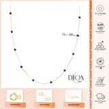 14k Gold | Round Lapis Lazuli Beaded Necklace