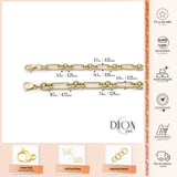 14k Gold | Round Stacking Paperclip and Cricle Pattern Chain Necklace