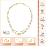 14k Gold | Graduated Oval Link and Curb Chain Layering Necklace