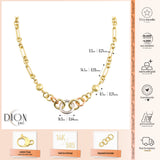 14k Gold | Circle Link Multicolored Chain Necklace