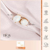14k Gold | White Opal Oval Stud Earrings