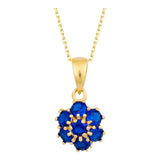 14k Gold | Ruby Hexagon Flower Necklace