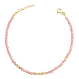 14k Gold | Unakite Eternity Beaded Bracelet