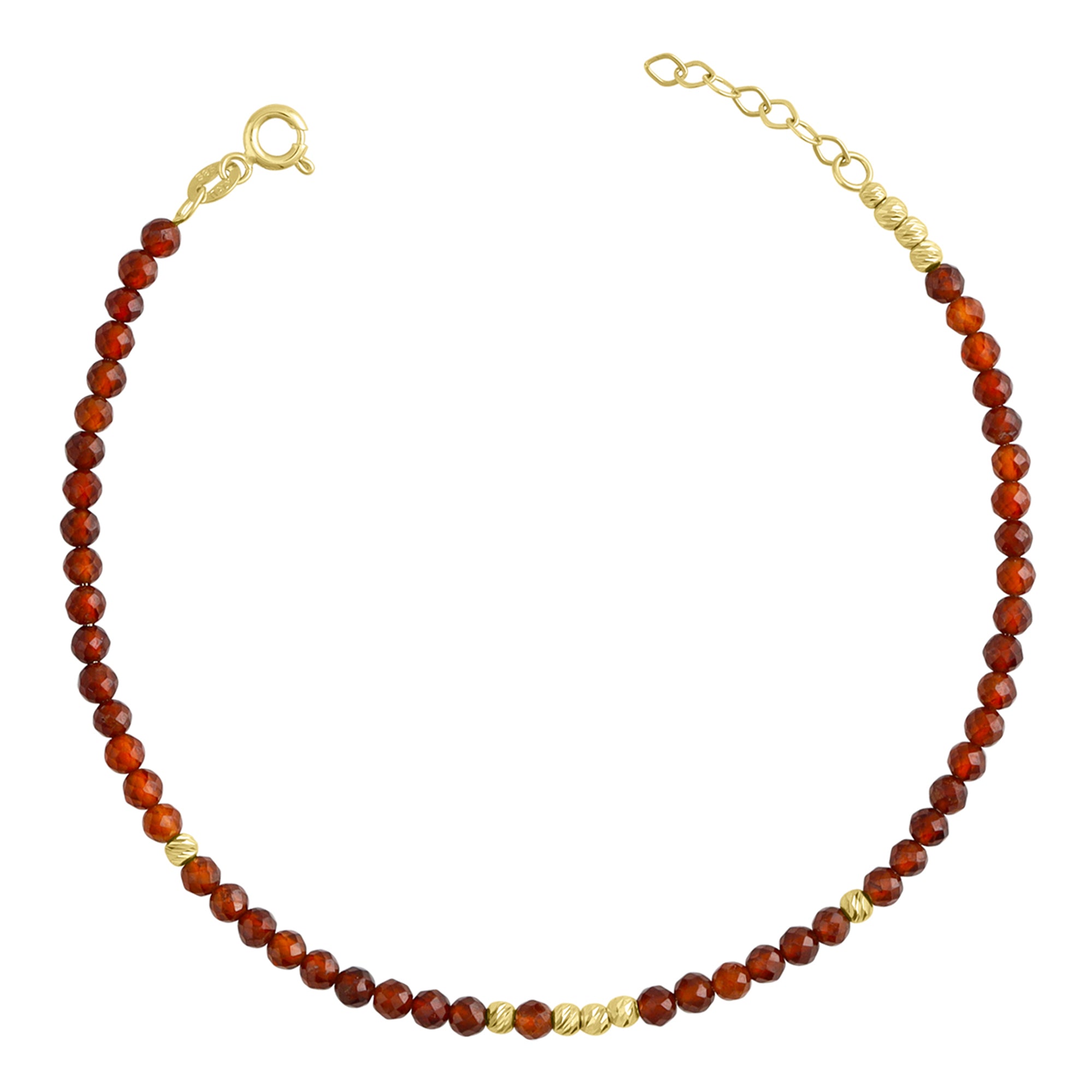 14k Gold | Unakite Eternity Beaded Bracelet